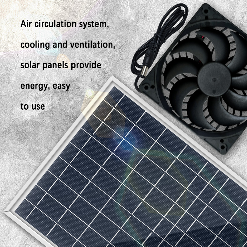 Zgzxsexhz 200w wodoodporny panel słoneczny  + 2pc wentylatory kuchenne mini wentylatory wentylatory wyciągowe do szklarni dla psów i kurników