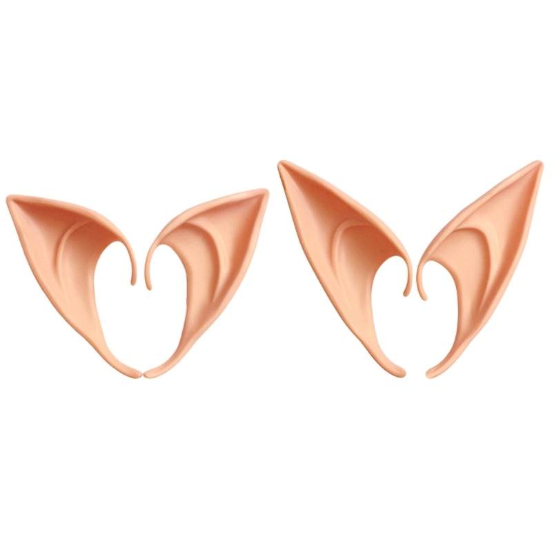 Máscara de látex con orejas de elfo para Cosplay, accesorios para de mascarada de Halloween, disfraces de hadas de Anime, Color profundo, W15, 1 par
