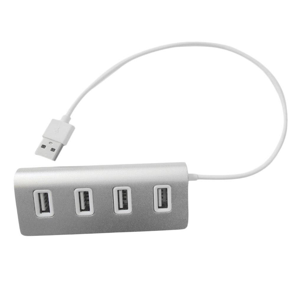 High Speed Mini 4 Port Blue LED Light USB Hub Splitter Aluminium Power for Apple Mac Macbook Laptop Desktop PC Computer