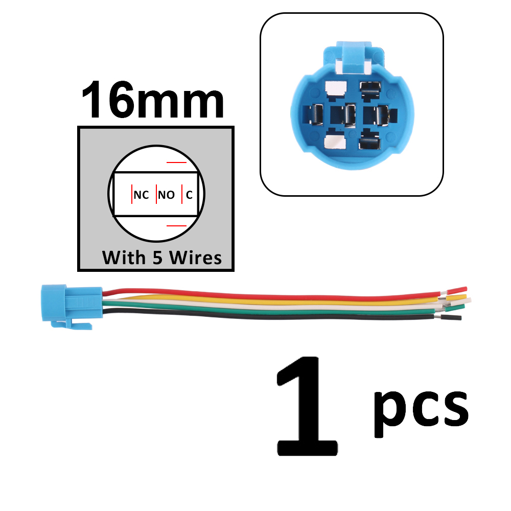1 Uds. Para enchufe de cable de 16mm, 19mm y 22mm para interruptor de botón de metal, cableado de 2-6 cables, cable de botón de luz de lámpara estable de 14cm: Beige