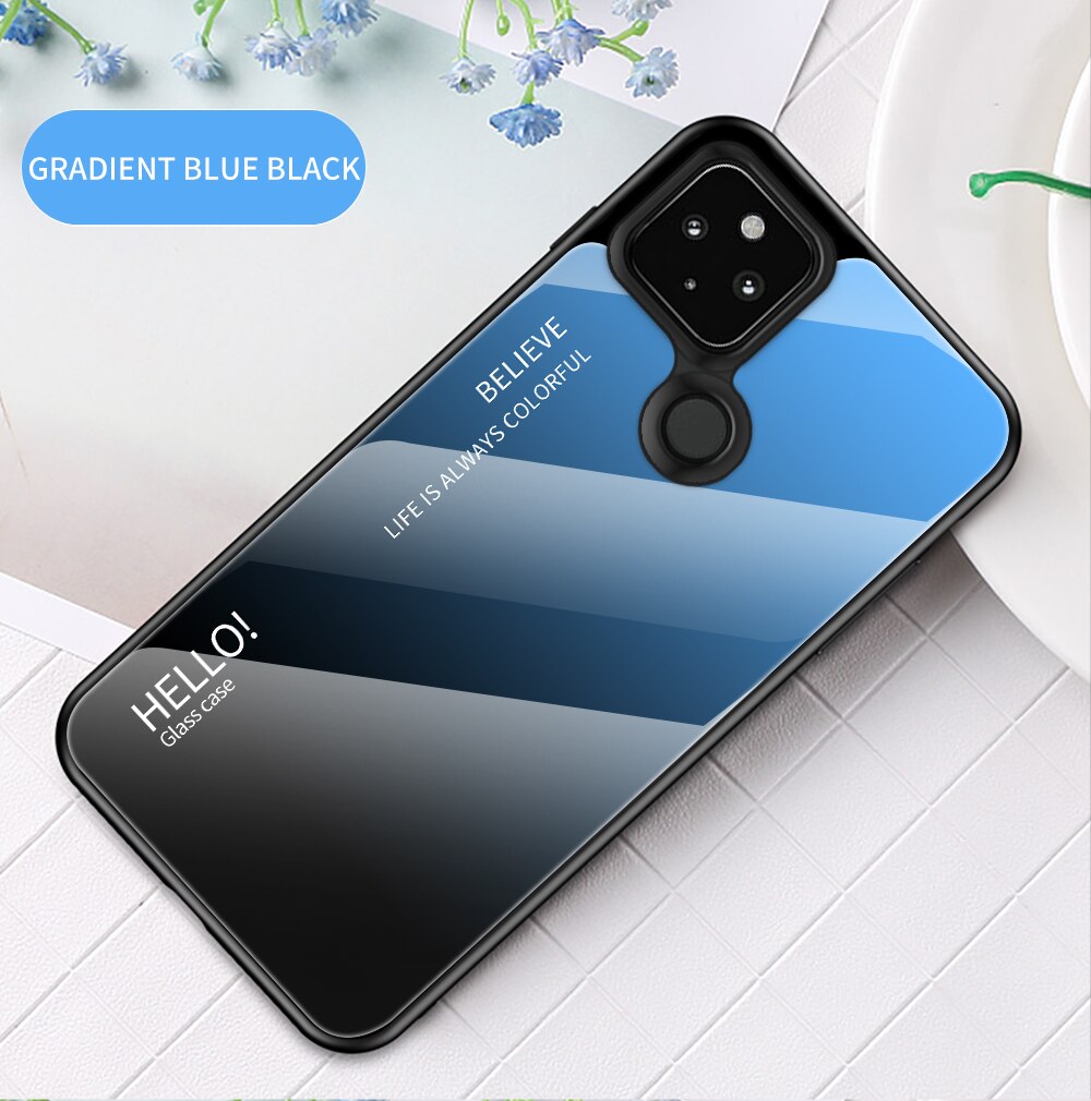 Dla Google Pixel 5 etui ze szkła hartowanego ochrona kolorowa obudowa telefonu Google Pixel 4a 5G: 03 / Pixel 4a 5G