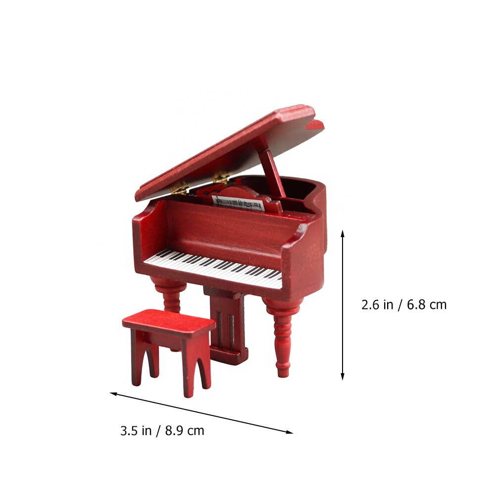 Mini Piano en bois avec tabouret, 1 ensemble