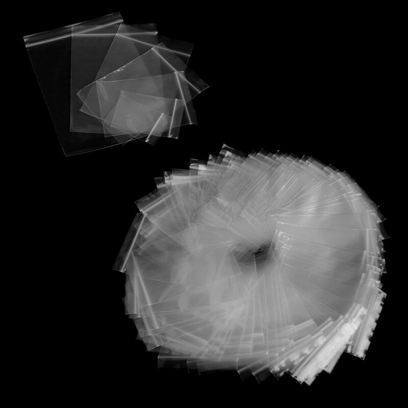 100X Clear Grip Self Press Seal Resealable Zip Lock Plastic Jewelry Bags 8 Sizes: 4X6CM