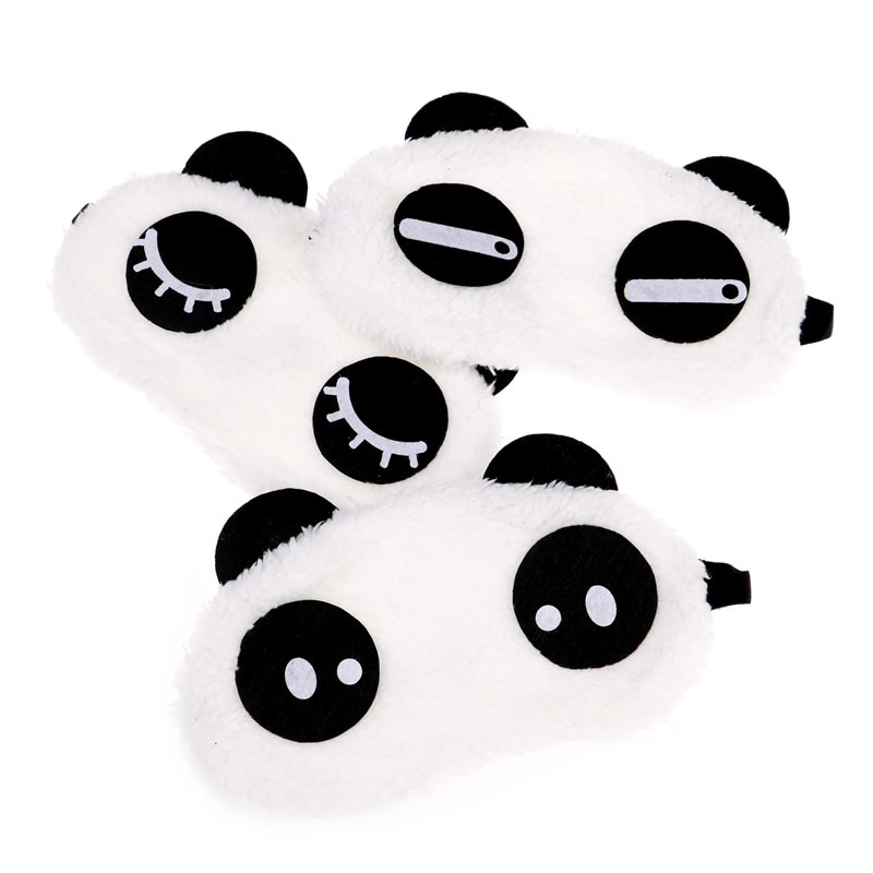 Mascarilla antifaz para dormir Kawaii, antifaz para dormir, antifaz para los ojos, bonita cara blanca de Panda, sombreado, gafas de algodón para dormir, ayuda a relajar las gafas de viaje, 1 ud.