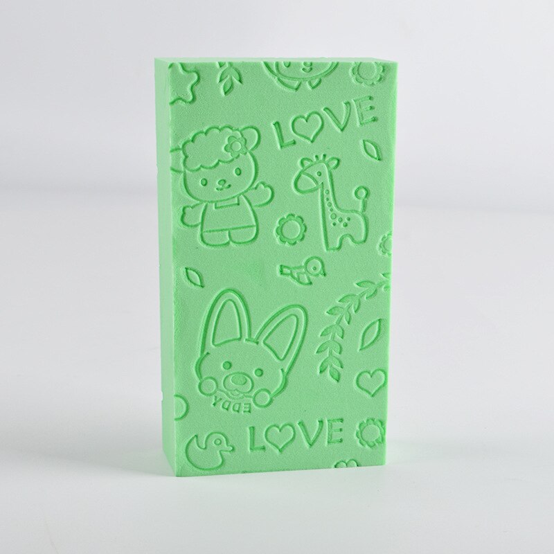 Baby bad svamp barn bad borstar svamp bomull gnugga kropp dusch tillbehör: Grön