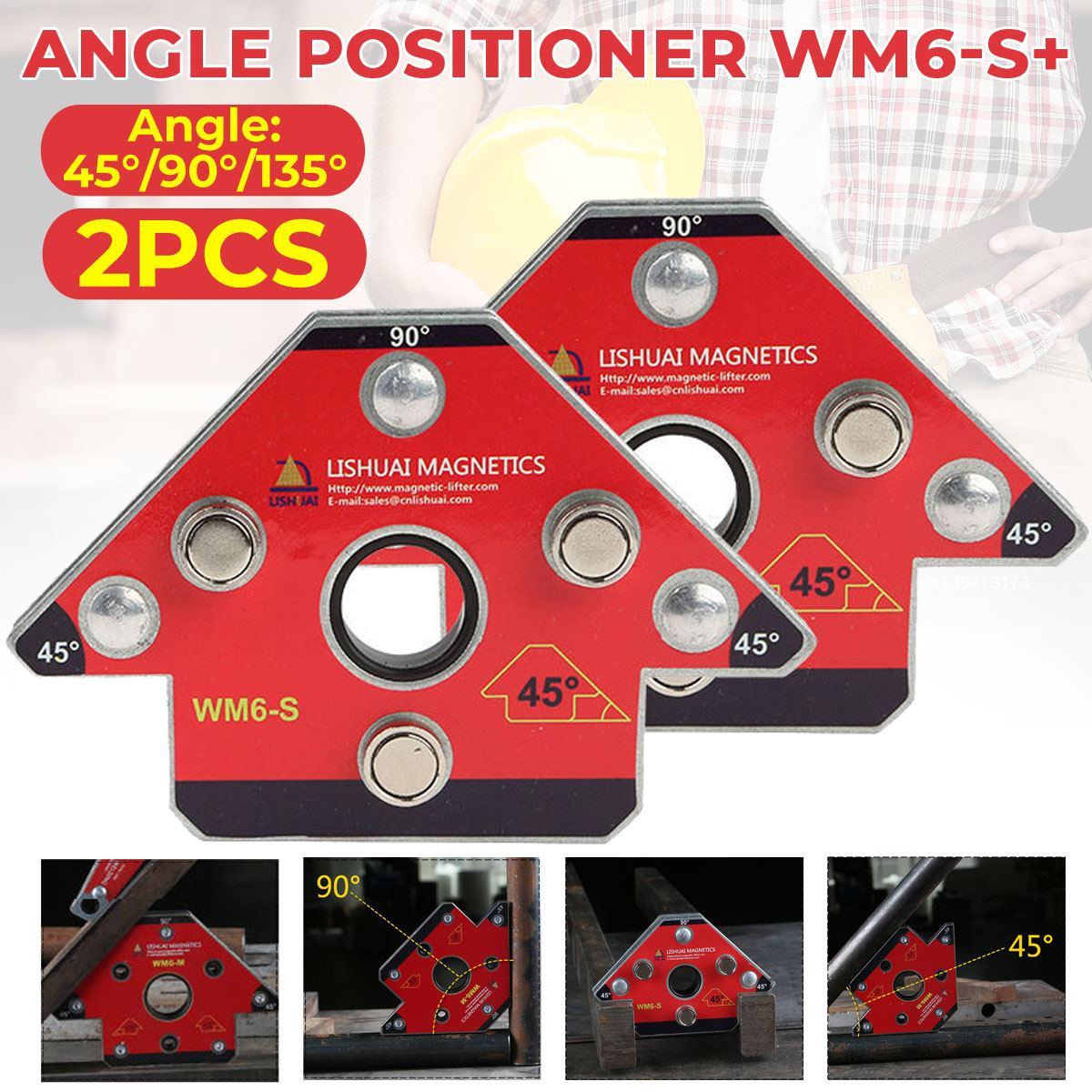 2Pcs Pijl Magnetische Lassen Magneet Lassen Houder Voor Drie-Dimensionale 45 90 135 Graden Lassen Klem Zuig 25kg