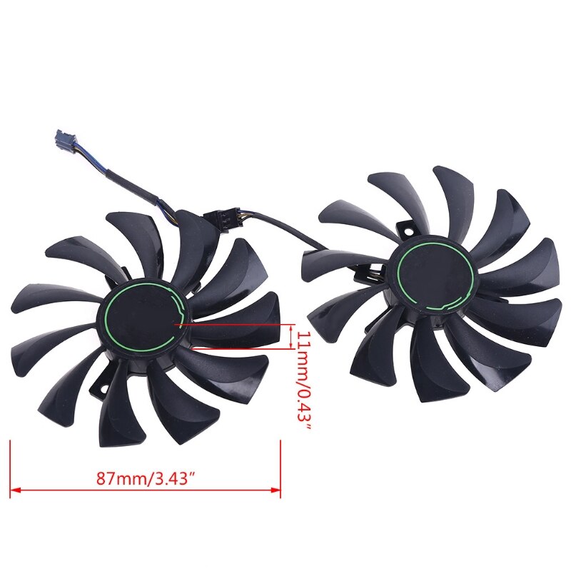 1 Pair HA9010H12F-Z 4Pin Cooler Fan Replacement for MSI GTX 1060 1660Ti RTX 2060 Graphics Card Fan