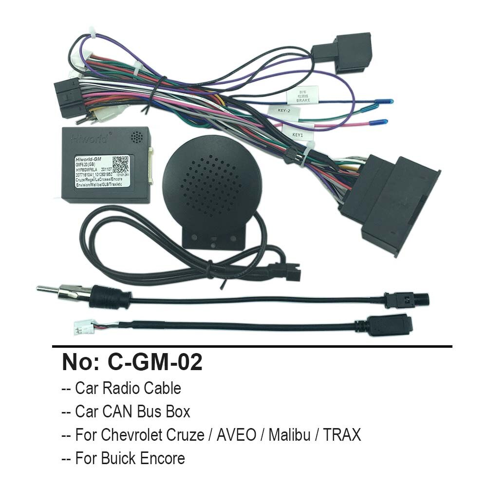Cable de Radio de coche, adaptador CAN Bus para Chevrolet Cruze AVEO Malibu TRAX, arnés de cableado, reproductor multimedia de Audio, conector de alimentación
