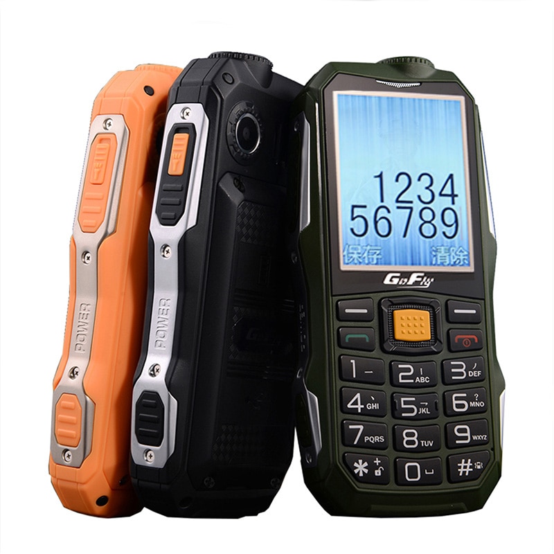 2G Gofly Rugged Outdoor Senior Mobile Phone Loud Sound Torch FM Long Standby Russian Key Power bank Bluetooth Speed Dial