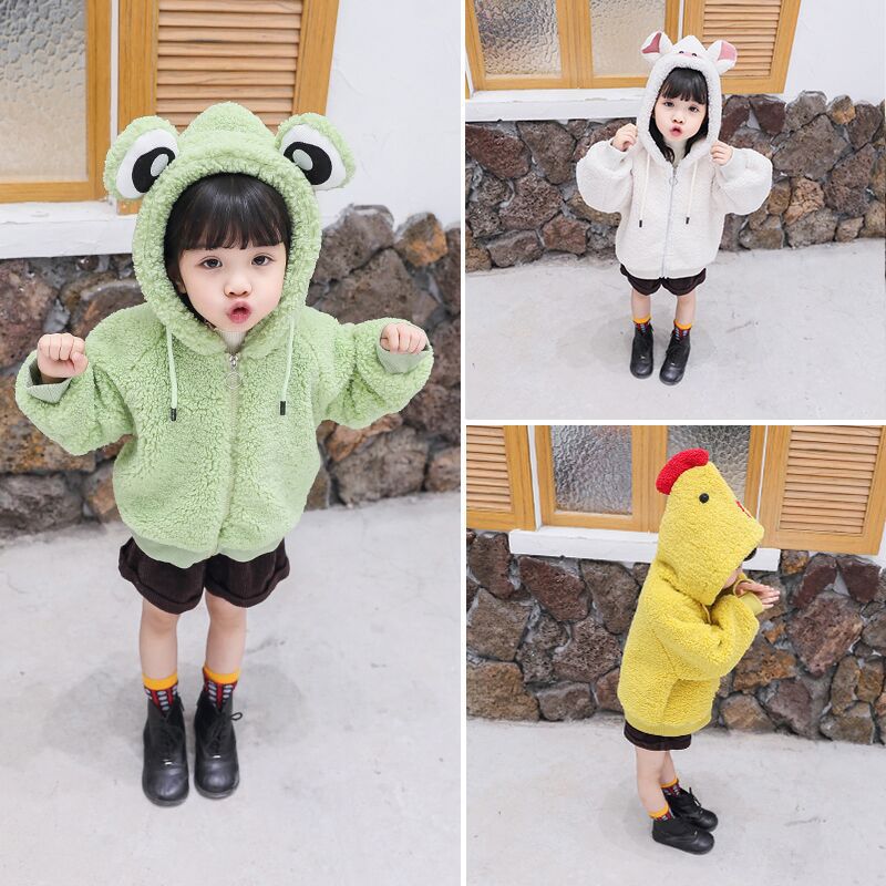 Cute Animal Coat Toddler Kids Baby Girl Coat Woolen Bowknot Single Breasted Coat for Girl Outerwear Winter Warm Clothes Snowsuit