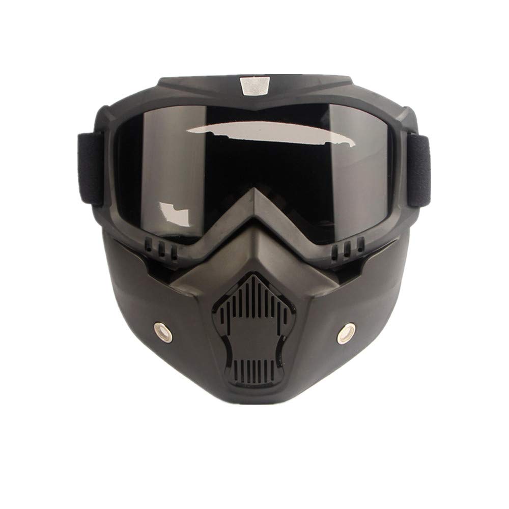 Unisex Skiing Goggles Modular Mask Detachable Mouth Filter Men Women Ski Snowmobile Snowboard Goggles Snow Winter Ski Glasses: 025003 Grey