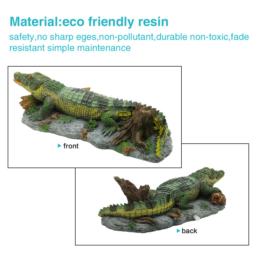 Artificial Resin Crocodile Fish Tank Landscape Aquarium Aerator Oxygen Pump Air Stone Bubble Air Pump Crocodile Tank Ornament