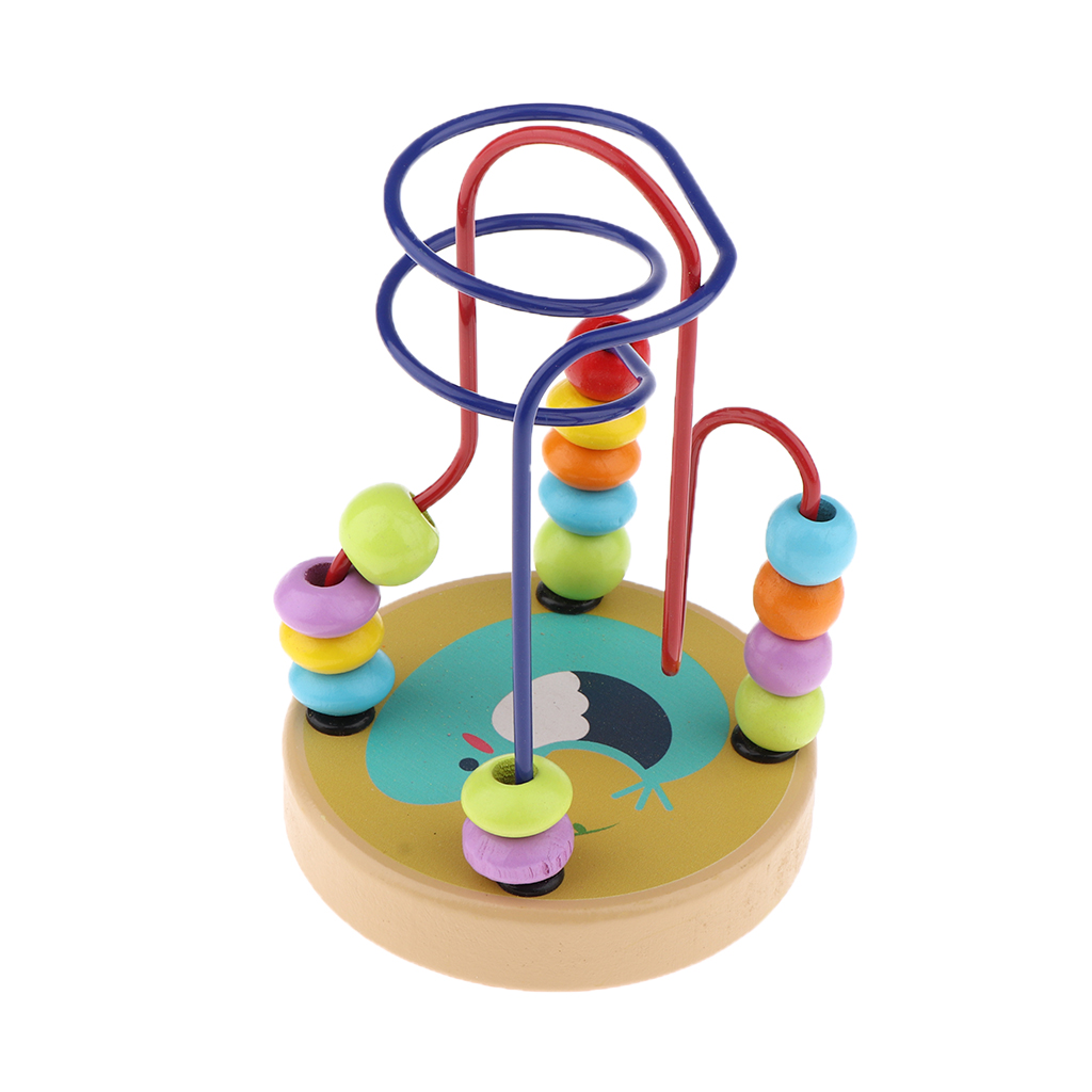 Farverige træperle labyrint rutsjebane aktivitet terning uddannelsesmæssig abacus perler cirkel legetøj til børn baby småbørn børn: Fugl