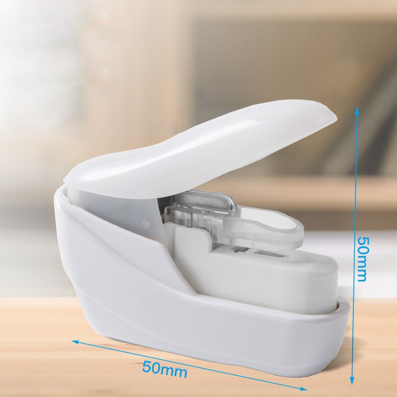 Compact Staple Free Staple, 4 Sheets Capacity, Mini Stapleless Stapler, Staple Pieces of Paper Without Making Any Holes on Paper: white