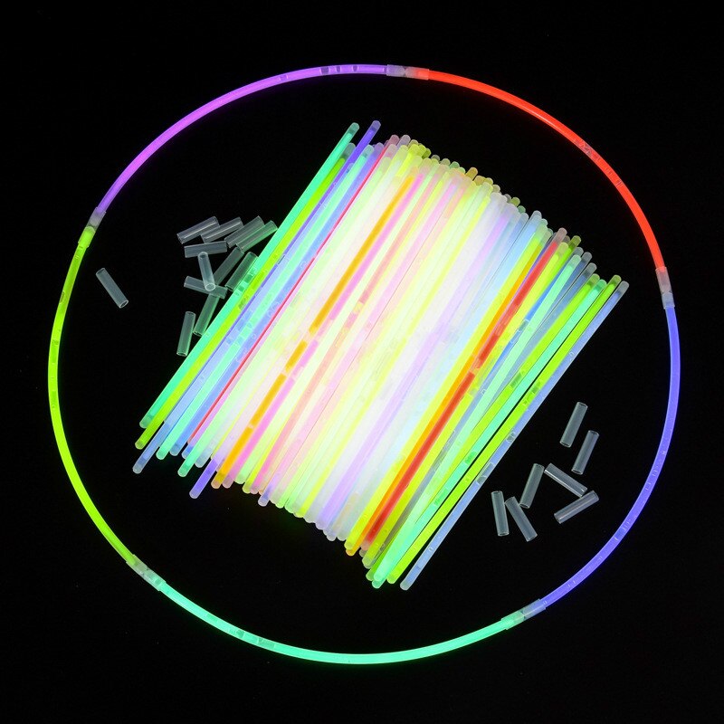 50pcs Novel and Funny Fluorescent Bar Fluorescent Dance Luminous Toys Support Night Light Bar Annual Party Luminous Stick