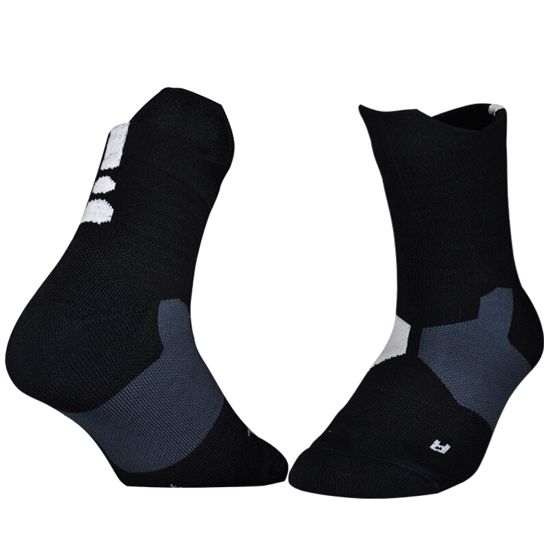 Brothock basketball socken strümpfe professionelle elite engen training handtuch dicken schweiß-saugfähigen sport socken männliche strümpfe: Black