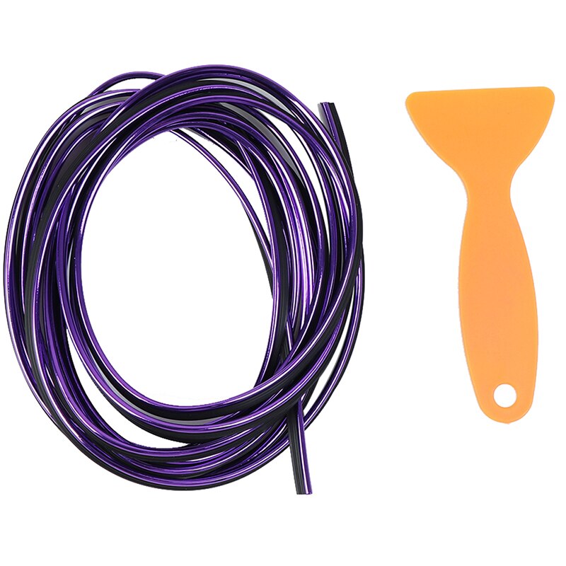 5M universel Auto Chrome voiture joint accessoires style intérieur extérieur décoration porte bande moulage garniture bord de tableau de bord: VIOLET