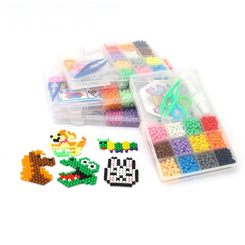 IKAUOIE DIY koraliki robić łączenia magiczna woda tworzenie zestaw koralików długopis pinceta Pegboard zestaw akcesoria dziewczyny prezent dla dzieci zabawki dla dzieci