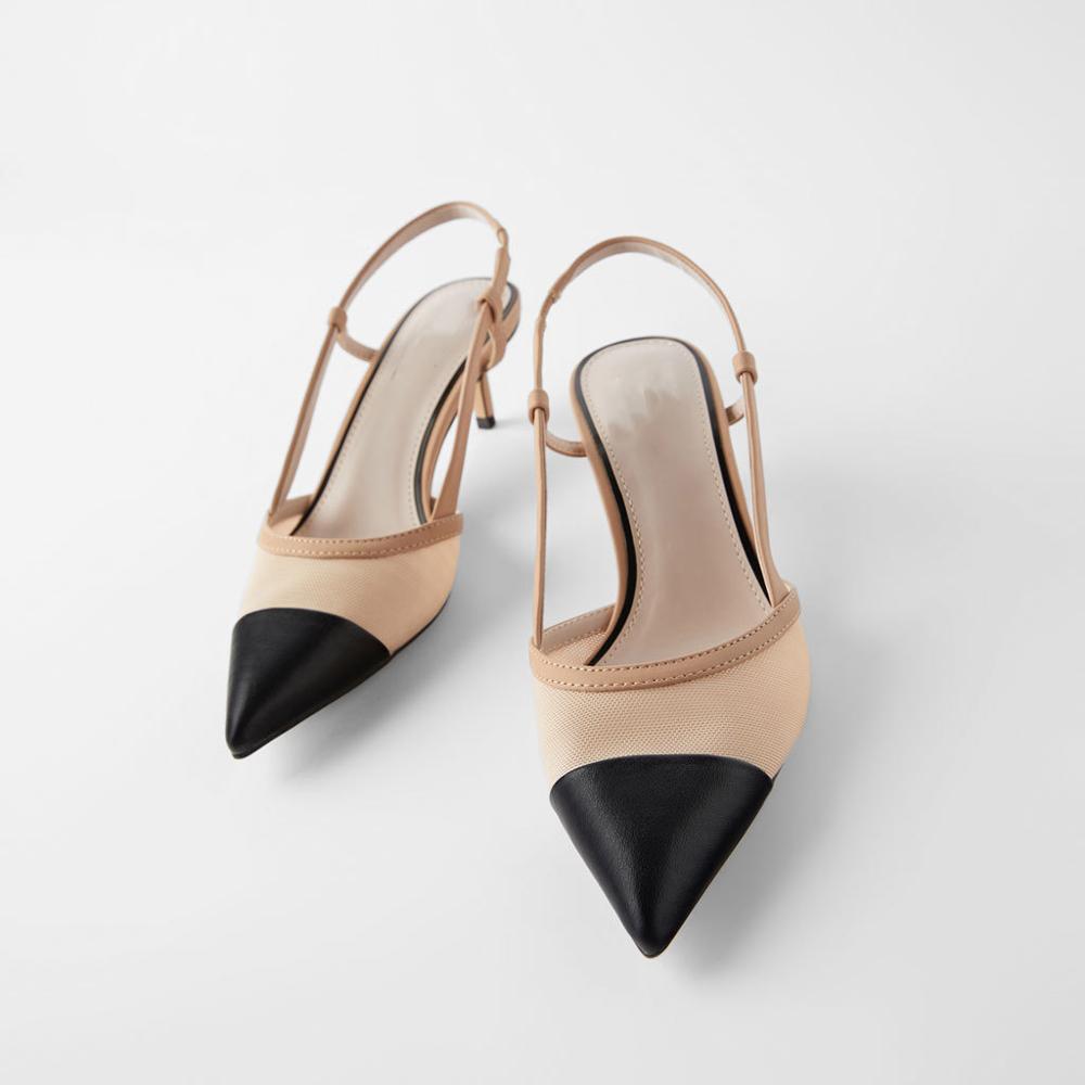 Sandalias con tacón fino y punta en pico para mujer, zapatos de , elegantes