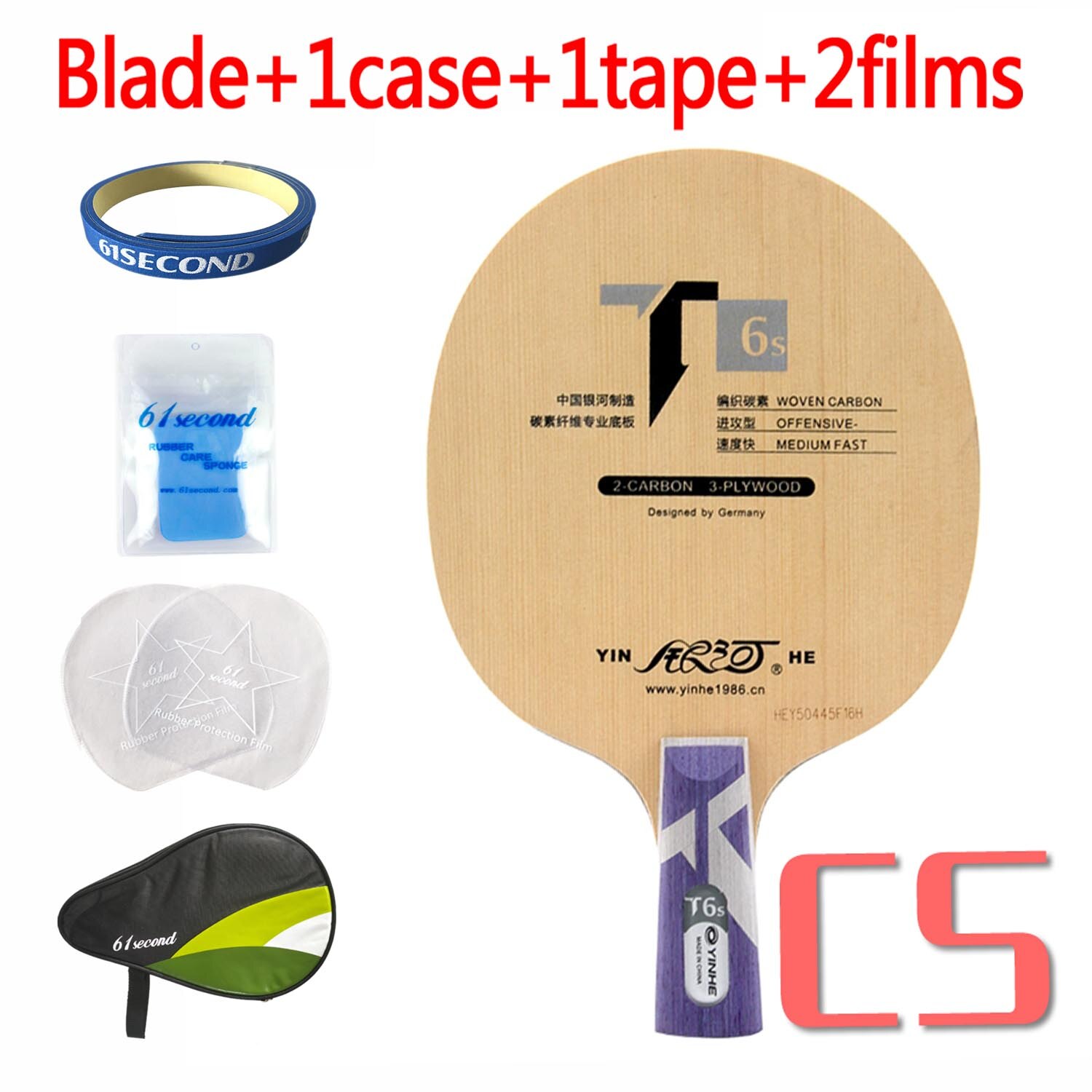 Yinhe T-6s T6 T6s cypress carbon Table Tennis Blade for Racket for 40+ material ball: CS with HM case