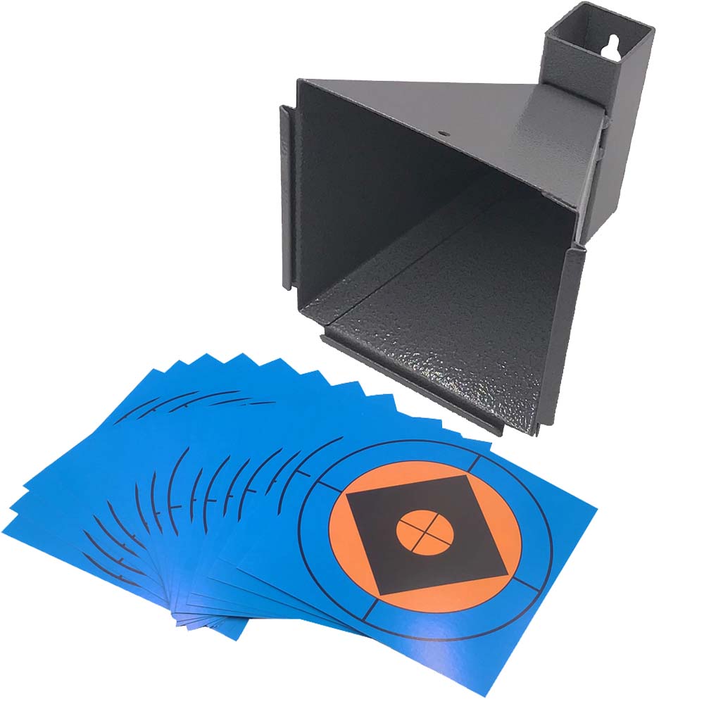 Grey Metal Pellet Trap Funnel-shape with 20 Counts Paper Targets Small 5.50 inch 14 cm