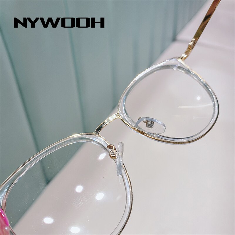 NYWOOH-monturas para gafas de sol transparentes para hombre y mujer, lentes ópticas redondas transparentes, monturas para Miopía