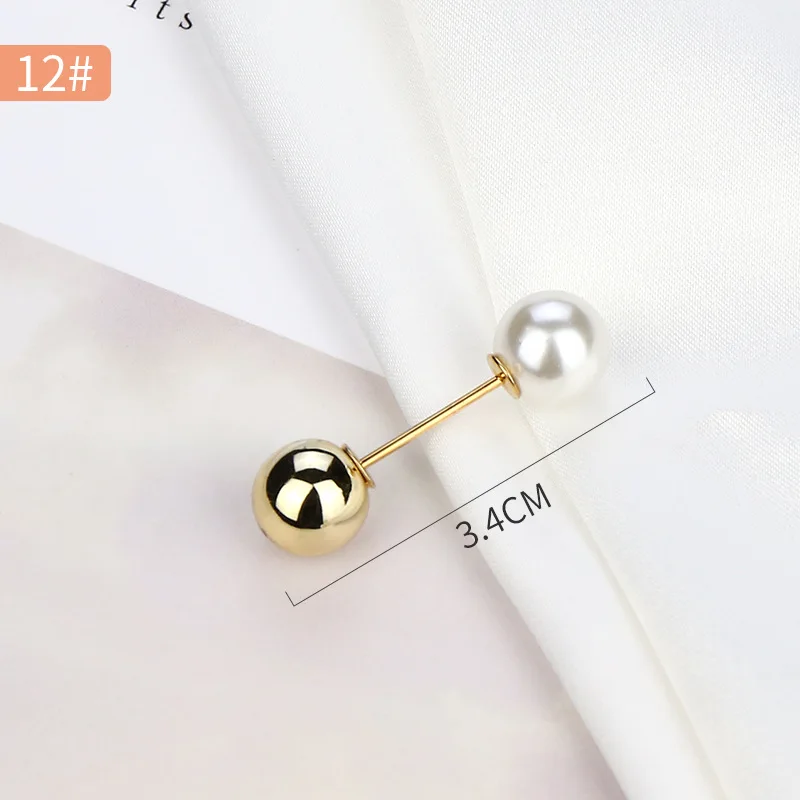 2/4 Uds broche de perlas alfileres suéter chal Clips imitación perla diamantes de imitación Collar Pin de seguridad para mujer chica ropa vestido Accesorios: S / Azul
