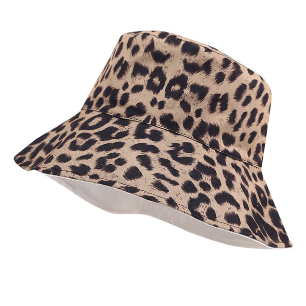 Dame kvinder afslappet leopard bredskygget floppy foldbar sommersol strandhat  #5 a 26