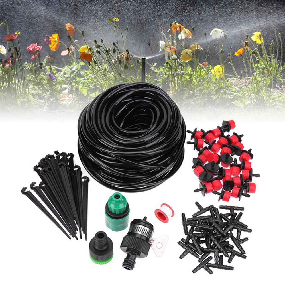 Automatic Drip Irrigation System Complete Set Self Watering Kits Garden Irrigation Equipment 82ft Hose for Garden Flower Bed