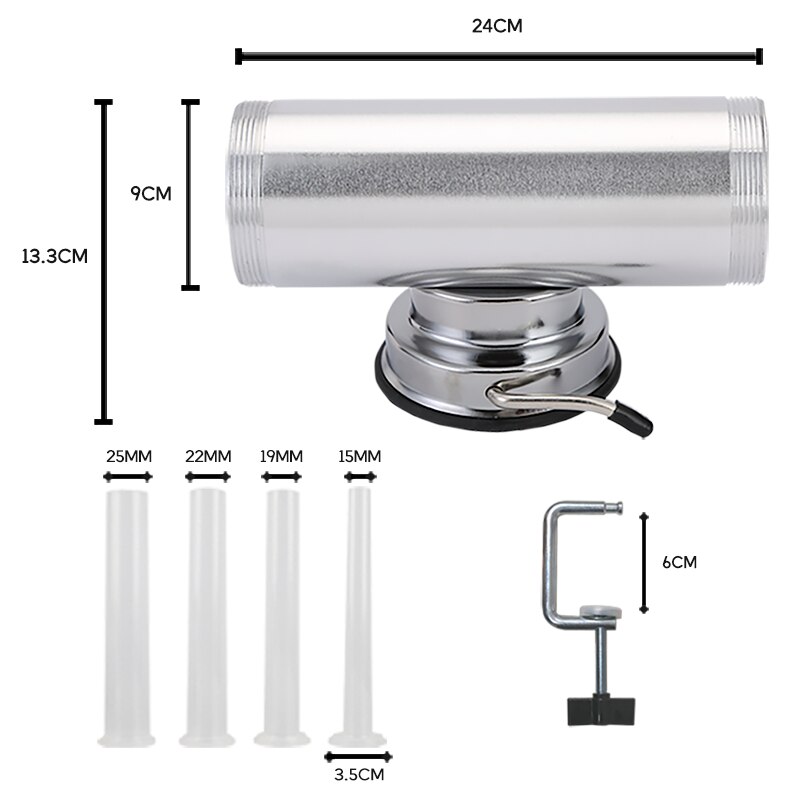 3LBS/ 1.5KG Homemade Sausage Maker With Suction Base &amp; 3 Filling Nozzles &amp; Silicone Piston Horizontal Sausage Stuffer