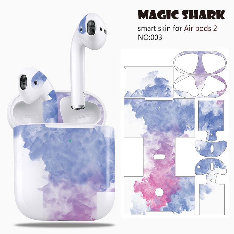 Magic Shark Clear Leaf Flower The North Face Leopard Cells Ultra Thin Sticker Case Film for Apple Airpods 2 Airpods2 001-019: 003