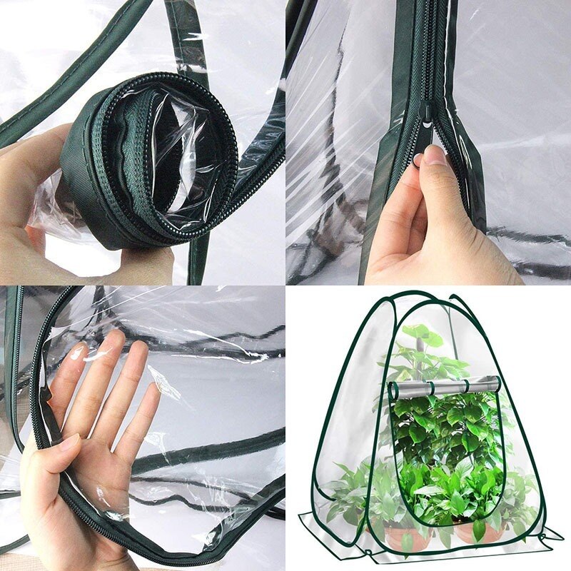 Mini invernadero plegable portátil para jardinería, invernadero de flores suculentas, cubierta cálida a prueba de viento y lluvia