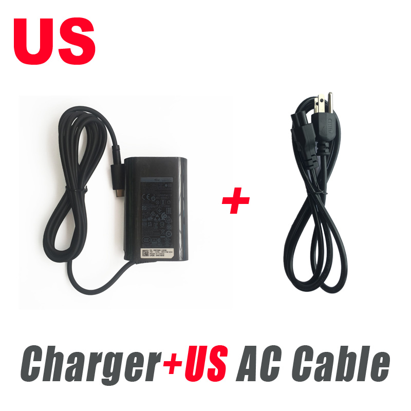 Original 45W USB C Laptop Charger for Dell XPS 13 9360 9365 9370 9380 9333 9310 9350 XPS 12 9250 Type C AC Adapter Power Supply: Orange