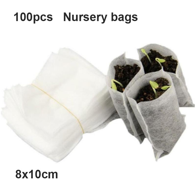 50/100 6/8/12cm plant grow pot gardening Nursery Cups planter Starters garden flower planter plastic pots Herb vegs Home tools: seed bags 100pcs