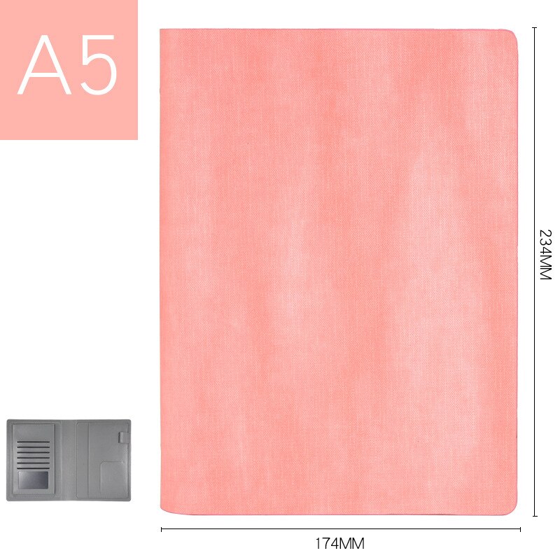 Classeur en cuir A5 Padfolio, classeur porte-carte d'affaires, organiseur de bureau, école, classeur à 6 anneaux, tampons d'écriture de gestionnaire: Bleu marine