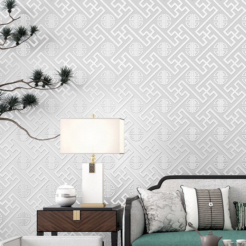 Eenvoudig modern chinees behang slaapkamer woonkamer studeerkamer echo klassiek zen chinees hotelbehang