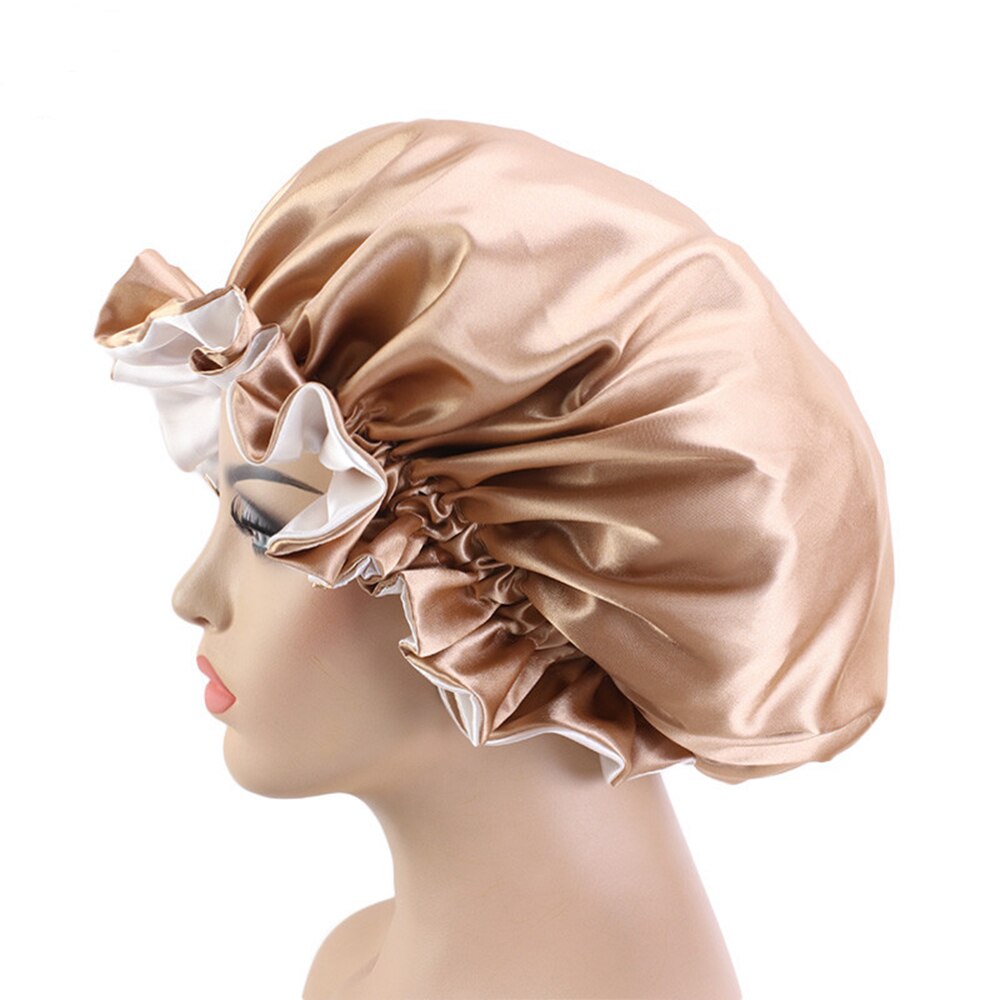 Satin Bonnet Adjustablesleep Cap Satin Silk Bonnet Wide Band Elastic Satin Sleeping Cap For Women Curly Hair Sleeping