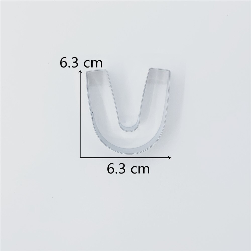 KENIAO litery U alfabetu Cookie nóż na przyjęcie urodzinowe-6.3x6.3 cm-herbatniki/kremówka/ ciasto nóż robić krojenia-ze stali nierdzewnej