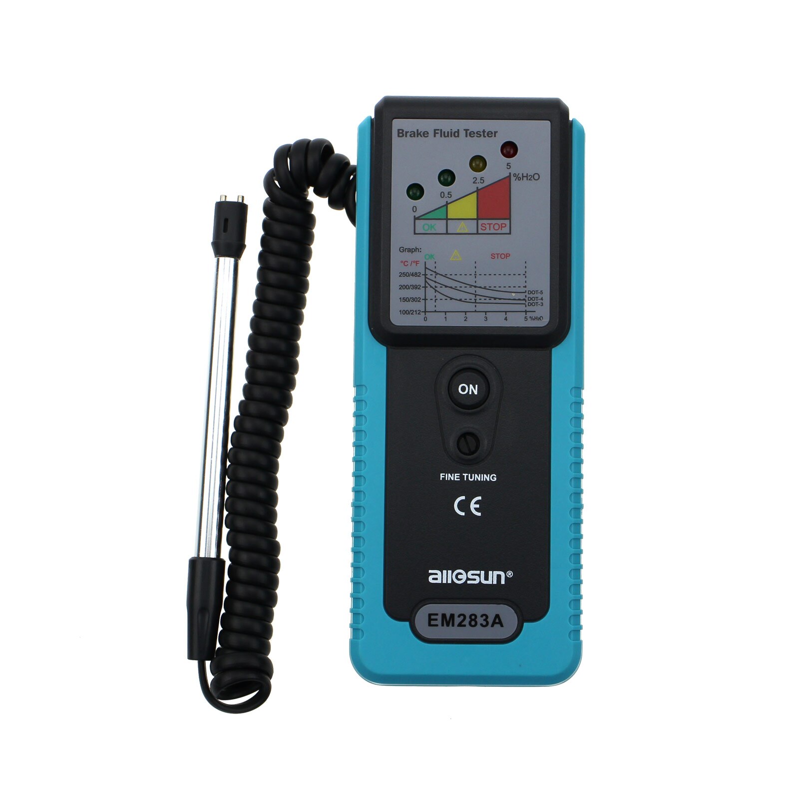 Brake Fluid Tester Vehicle Automotive Brake System Tool Handheld Car Test Tool Brake Oil Check All-sun EM283A