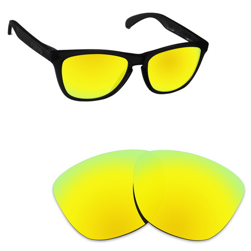 Verres de rechange polarisants Oakley Frogskins | Verres de rechange, variétés de montures, pour Oakley Frogskins: Gold Mirrored
