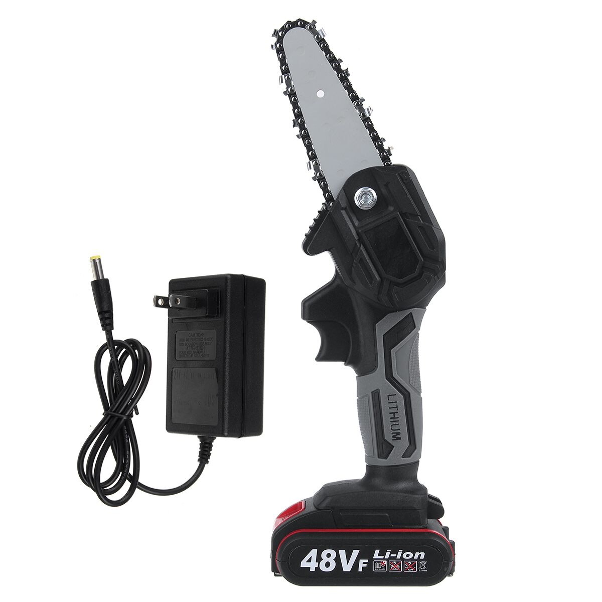 48V Cordless Electric Chain Saw 4inch Portable Electric Saw Woodworking Cutting DIY Tool Electric Pruning Saw With 1 Battery