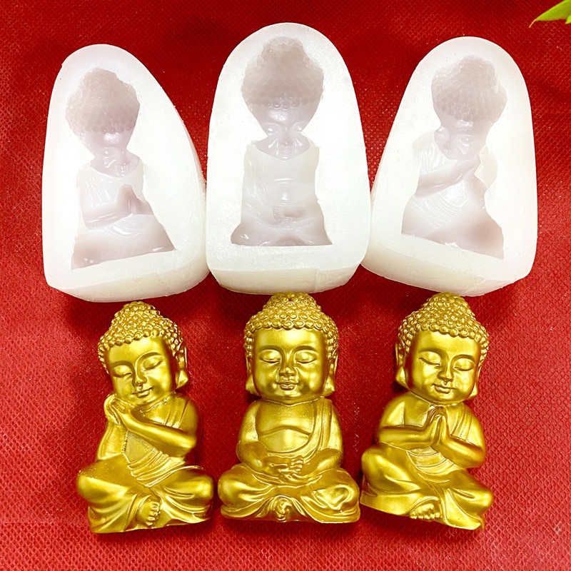 Maitreya – moule en résine époxy 3D pour fabrication de bougies, en Silicone, pour Fondant, décoration, chocolat, Statue de bouddha