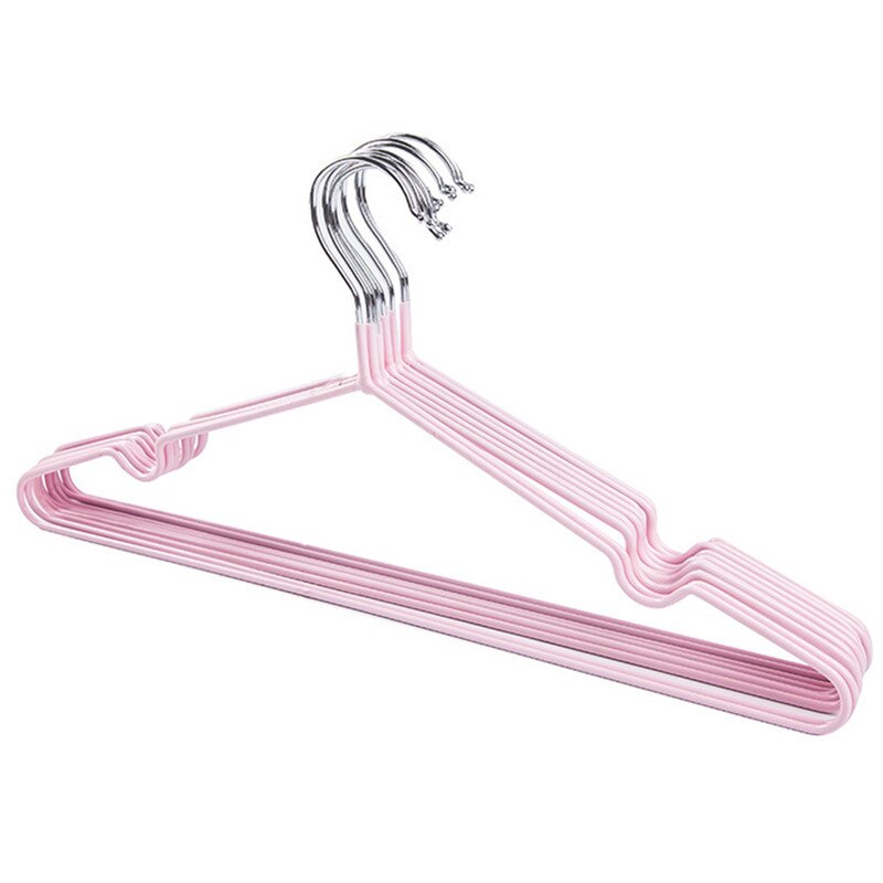 10 Stks/set Metalen Antislip Kleding Rack Kinderen Volwassen Hangers Kleerhanger Shirt Broek Haak Kleding Accessoires Droogrekken: Nordic pink