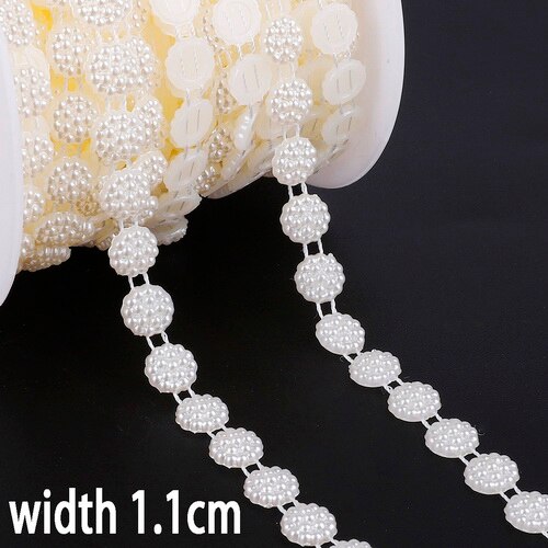 2m krystal rhinestone abs efterligning perle perler kæde trim til diy håndlavet tøj dekoration smykker håndværk tilbehør: Stil 05