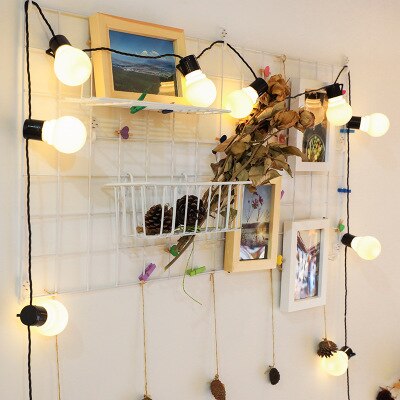10/5M 220V LED Globus Soffitte Schnur Lichter Wasserdicht Fee Licht Weihnachten draussen Heimat Dekoration Garten girlande Hochzeit: Stil 2-Weiß Glühbirnen / 2.6m 10LED-Batterie