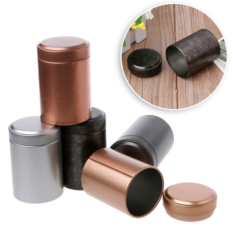 Mini Porable Thee Box Blik Reizen Outdoor Vaas Verzegelde Blikken 4.5x6.5 cm Ondersteuning