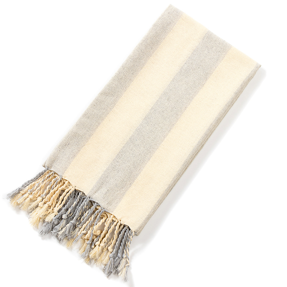 American Tassel Natural Beach Towels, Edged Striped Turkish Bath Towels, 21 Quick-drying Towels: Dourado