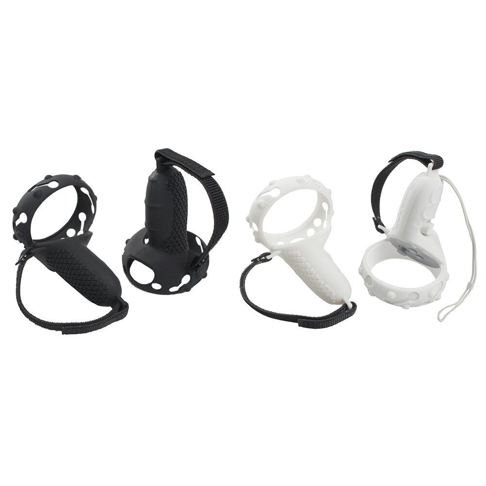 Cubierta de anillo de agarre de silicona 3 en 1, correa de mano ajustable y tapas de pulgar para Oculus Quest 2 VR, accesorios protectores, novedad