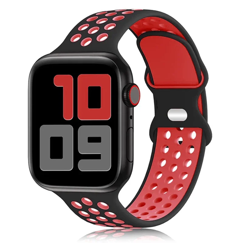 Bracelet de Sport pour Bracelets de montre Apple 44mm 45mm Ultra 2 49mm 40mm 41mm 42mm 45 44mm Bracelet en Silicone IWatch série 9 8 SE 7 3 bandes