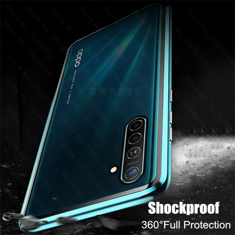 360 ° Metalen Magnetische Flip Case Voor Oppo Realme 6 Pro 6pro Gevallen Cover Op Realmi Realmy 6 Pro Dubbele-Zijdig Glas Beschermende Coque